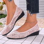 Damen Ballerinas mit filigranem Spitzenbesatz und rutschfester Sohle R&B