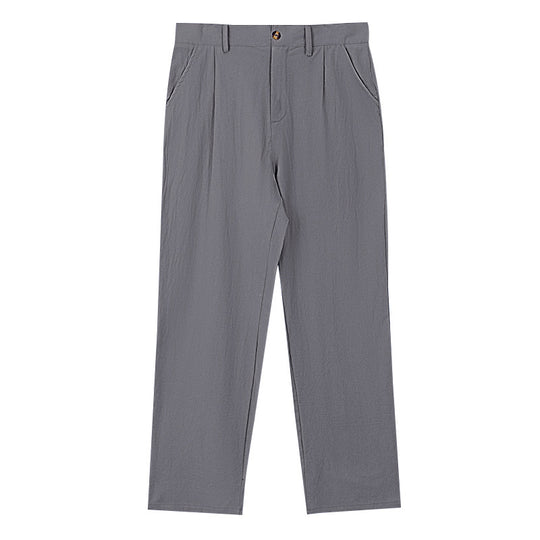 Herren nan elegante Bundfaltenhose aus leichtem Baumwollmix mit geradem Schnitt und Gürtelschlaufen R&B