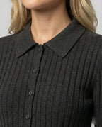 Damen Polo-Strickpullover aus ultrafeiner Wolle, dick und weich