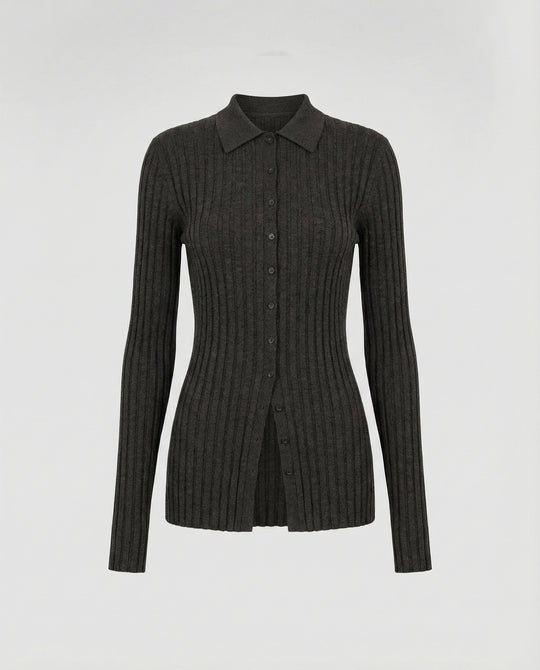 Damen Polo-Strickpullover aus ultrafeiner Wolle, dick und weich