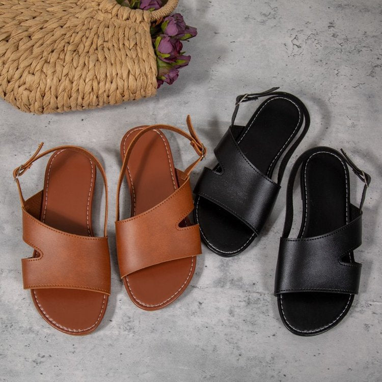 Damen bequeme Sandalen mit offenem Design und verstellbarem Riemen R&B
