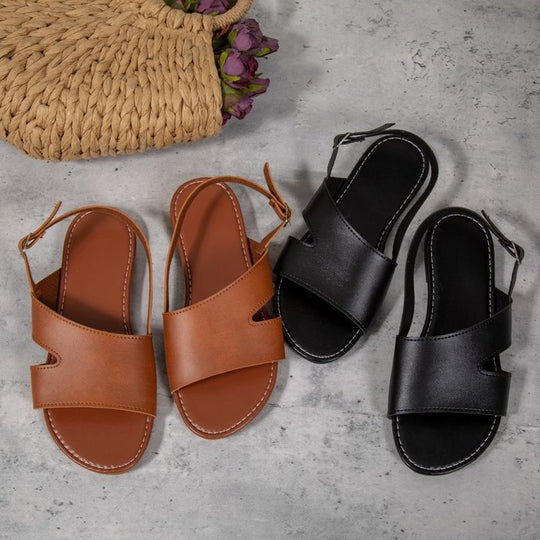 Damen bequeme Sandalen mit offenem Design und verstellbarem Riemen R&B