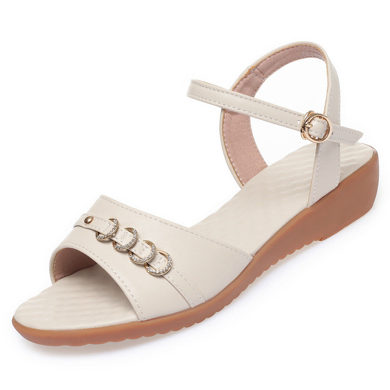 Damen Sandalen mit modischen Riemen und bequemer Fußbett R&B