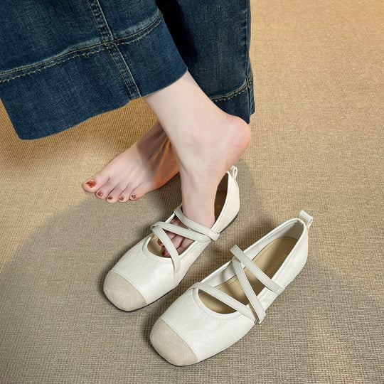 Damen modische Riemchen-Ballerinas aus hochwertigem Material mit komfortabler Passform R&B