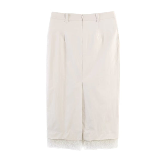Damen eleganter Bleistiftrock mit transparentem Spitzenabschluss R&B