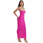 Damen Figurbetontes Maxikleid mit Spitze und raffiniertem Ausschnitt R&B