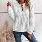 Damen modischer Stehkragen-Pullover mit strukturiertem Design R&B