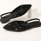 Damen Elegante Slingback-Sandaletten mit glitzernden Pailletten R&B