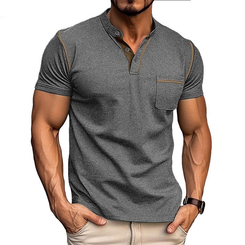 R&B | Kurzärmeliges Henley-Hemd