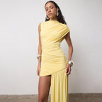 Damen figurumspielendes Cocktailkleid mit asymmetrischem Schnitt und ansprechender Drapierung R&B