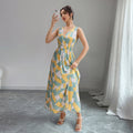 Damen Maxikleid mit geometrischem Design und tailliertem Schnitt R&B