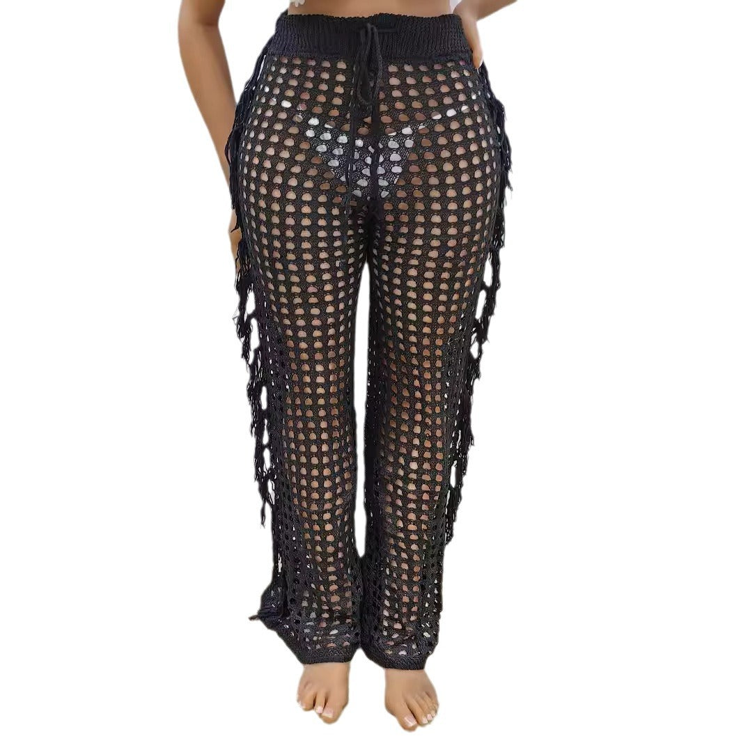 Damen luftige Häkelstrandhose R&B