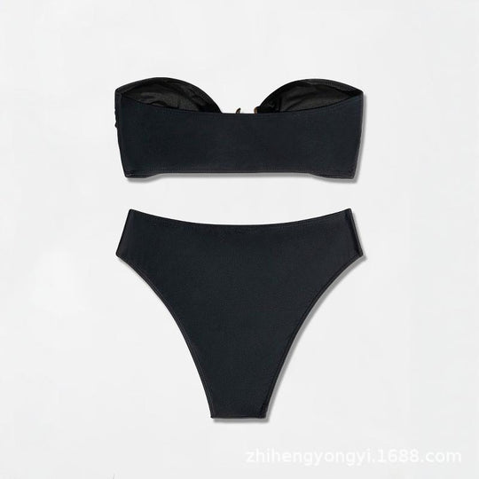 Damen Bandeau-Bikini mit elegantem Designelement R&B