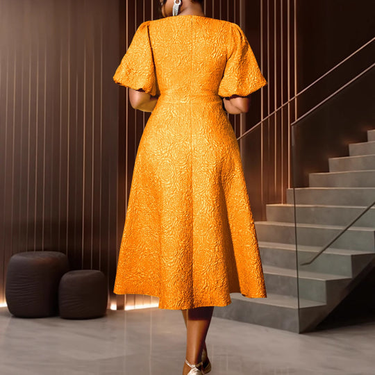 Damen Freizeitkleid mit floralem Strukturmuster R&B