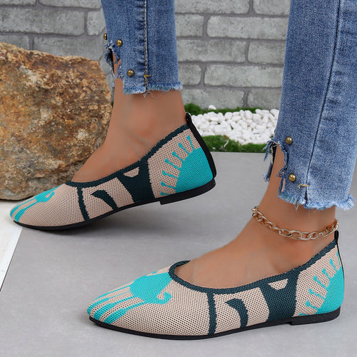 Damen Ballerinas mit modernem Leopardenmuster und bequemer Sohle R&B