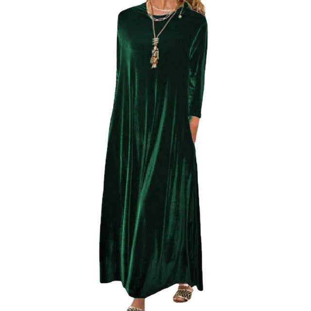 Damen Maxikleid mit elegantem Schnitt und Taschen R&B
