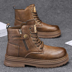 Damen modische Stiefeletten mit robustem Profil und Reißverschluss R&B