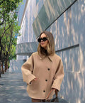 Damen Oversized Wollmantel mit modernem Schnitt und praktischen Taschen R&B