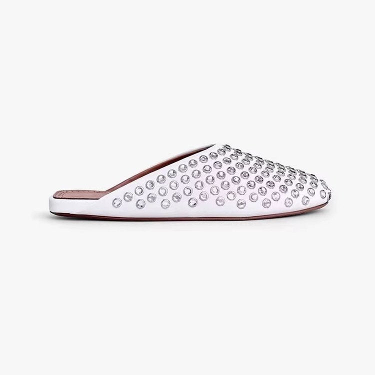 Damen modische Strass-Pantoletten mit verstellbarem Riemen R&B