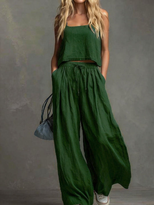 Damen Sommerliches Freizeit-Set mit weitem Oberteil und lässiger Hose R&B