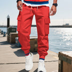 Herren Cargohose mit seitlichen Taschen und elastischem Bund R&B