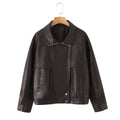 Damen Kunstlederjacke mit lässigem Schnitt und praktischen Taschen R&B