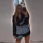 Damen modische Blazerjacke mit Rüschendetails R&B