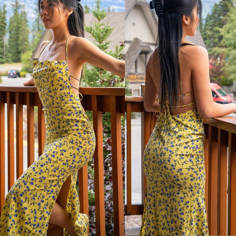 Damen Etuikleid mit floralem Design und eleganten Spaghettiträgern R&B