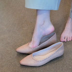 Damen elegante Ballerinas mit hochwertiger Lederoberfläche und modischem Lochmuster