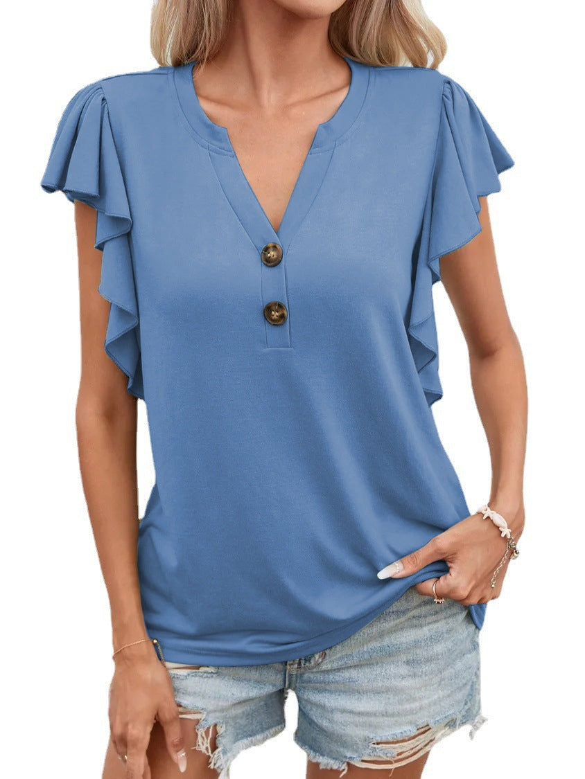 Damen T-Shirt mit Rüschendetails