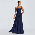 Damen Maxikleid mit dekorativen Rüschendetails und eleganter Taillierung R&B