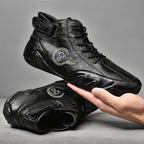Herren Hochwertige Leder-Sneaker mit rutschfester Sohle und gepolstertem Knöchel R&B