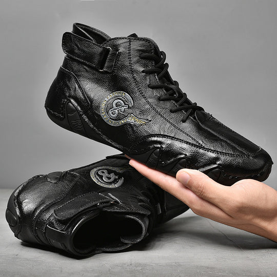 Herren Hochwertige Leder-Sneaker mit rutschfester Sohle und gepolstertem Knöchel R&B