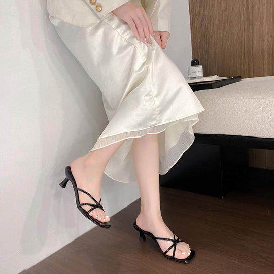 Damen Plateau Mules mit zarten Riemchen R&B