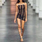 Damen Bodycon Overall mit Ripsoptik und eleganten Trägern R&B