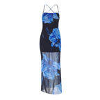Damen Maxi-Kleid mit floralem Design und elegantem Schnitt EB