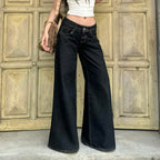 Damen Weitgeschnittene Jeans mit hohem Bund und eleganter Nahtführung R&B