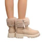 Damen Winterstiefel mit kuscheligem Kunstfellkragen und rutschfester Profilsohle R&B