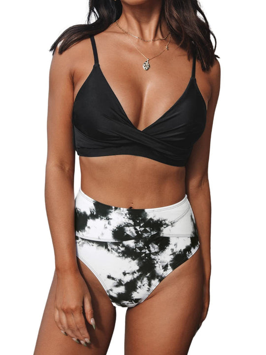 Damen Hochtailliertes Wickel-Bikini-Set R&B