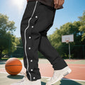 Herren Sportliche Jogginghose mit seitlichen Druckknöpfen und elastischem Bund R&B