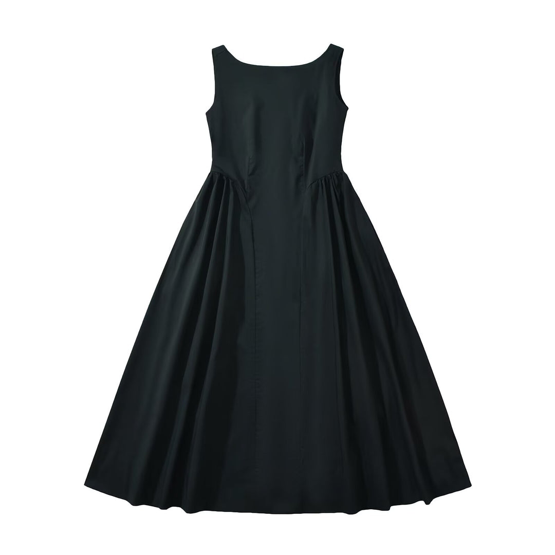 Damen Maxikleid mit elegantem, fließendem Schnitt und Rundhalsausschnitt R&B