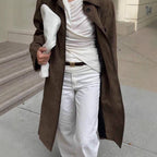 Damen Modische Trenchcoat Jacke mit lässigem Schnitt und praktischen Taschen R&B