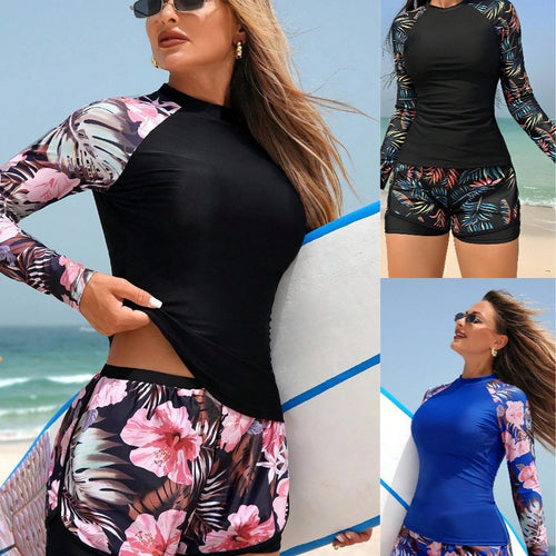 Damen Rashguard mit langen Ärmeln und komfortablen Shorts R&B
