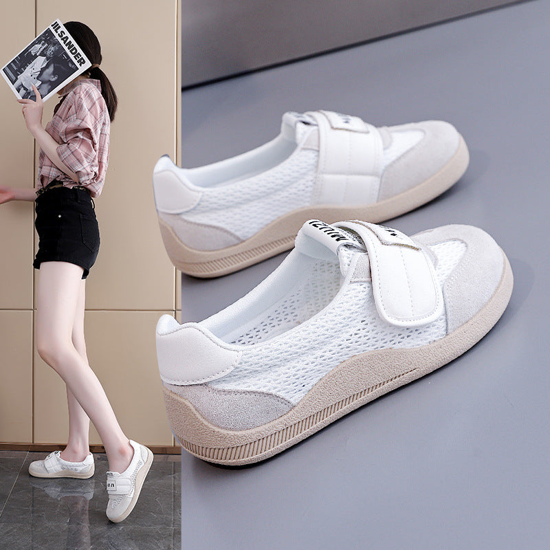 Damen Komfortable Freizeit Sneakers mit atmungsaktivem Netzdesign und elastischem Klettverschluss R&B