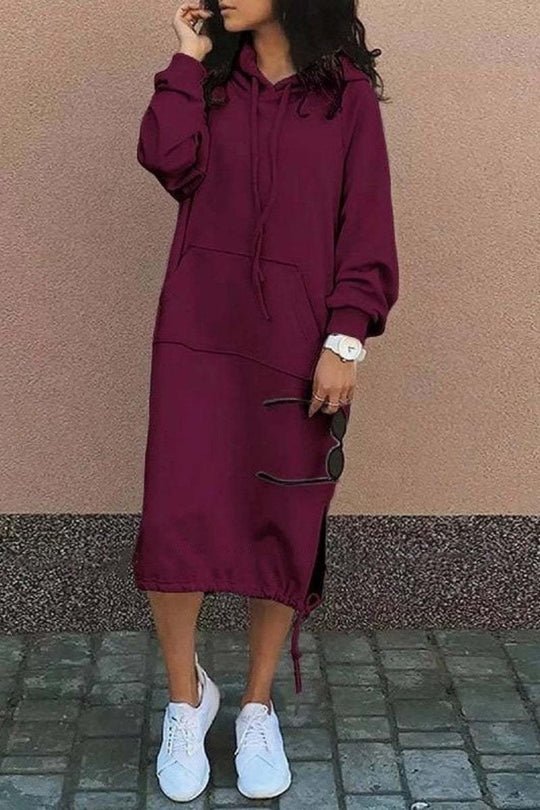 Damen Hoodie-Kleid mit lässiger Passform und praktischen Taschen R&B