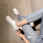 Damen sportliche Slip-On Sneakers mit satiniertem Obermaterial R&B