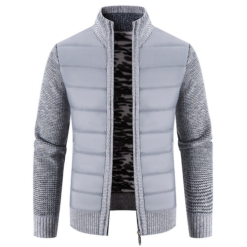 Herren Hybridjacke mit hochabschließendem Kragen und modischen Strickdetails R&B