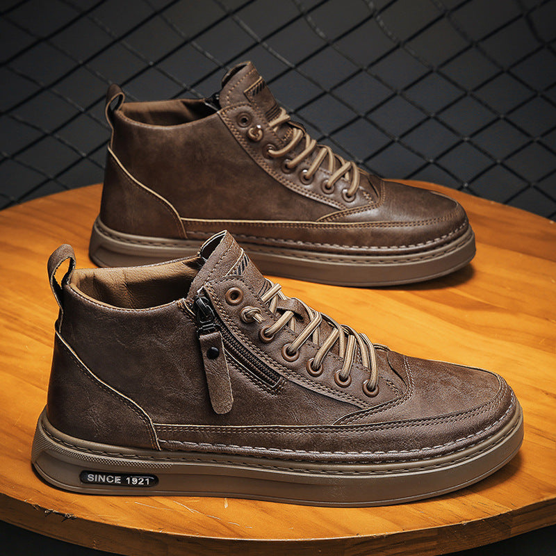 Herren Hochwertige Leder Sneakers R&B