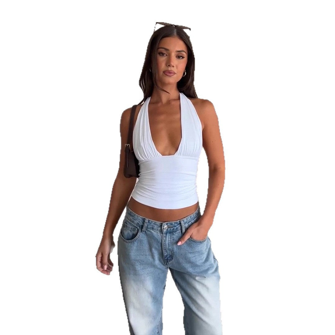 Damen Halter-Top mit raffiniertem Raffung R&B