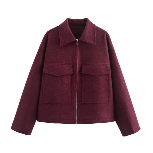 Damen cropped Utility-Jacke mit großen Taschen und modernem Schnitt R&B